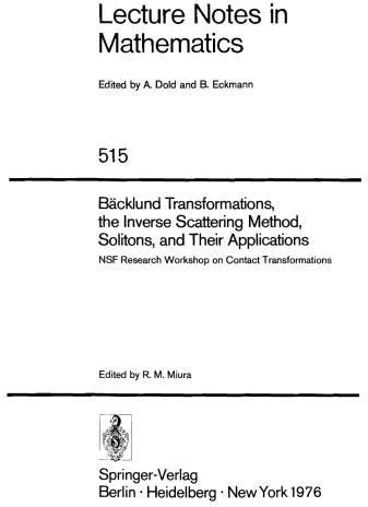 خرید و قیمت دانلود کتاب Backlund Transformations the Inverse