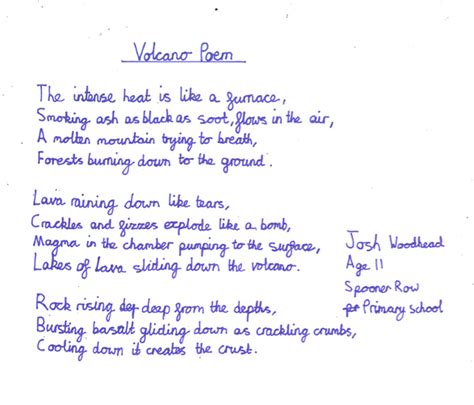 Every Child Is A Writer Volcano Poems