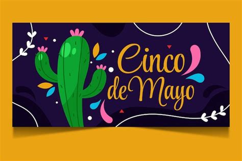 Plantilla De Banner Horizontal Plana Cinco De Mayo Vector Gratis