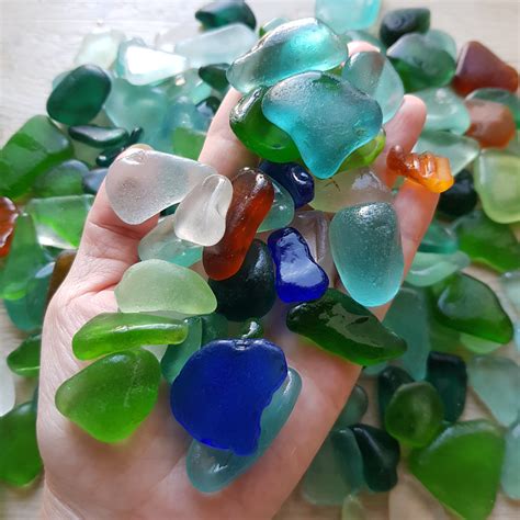 Bulk Sea Glass Authentic Multicolored Seaglass Pieces Mixed Size Beach Art Sea Glass Crafts