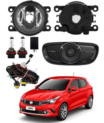 Kit Farol Milha Neblina Auxiliar Novo Fiat Argo