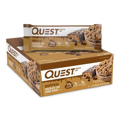 Quest Protein Bar Dipped Chocolate Chip Cookie Dough Bars