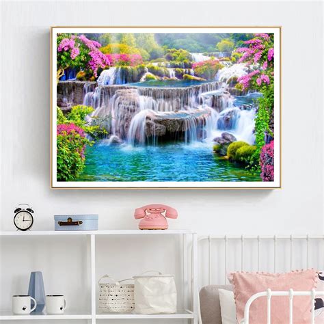 Tableau Toile Peinture De Diamant D Mosa Que De Paysage De Coucher