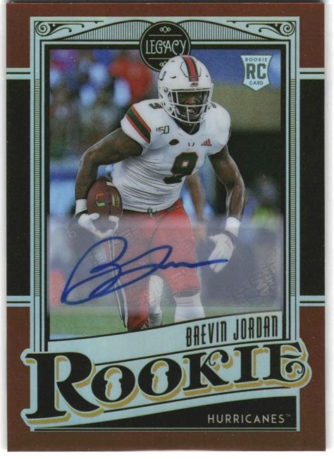 2021 Panini Legacy Brevin Jordan Rookie Auto Ruby Miami Hurricanes 47