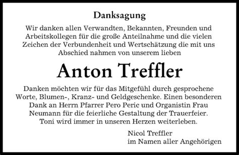 Traueranzeigen Von Anton Treffler Augsburger Allgemeine Zeitung