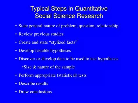 Ppt Typical Steps In Quantitative Social Science Research Powerpoint