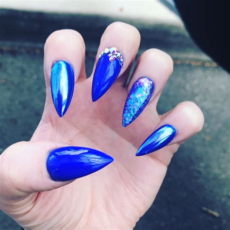 Blue Stilettos Nails Beauty Long Nails Finger Nails Ongles Beauty