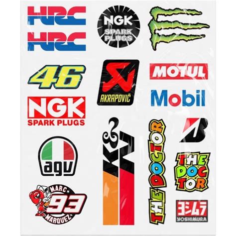 Cartela De Adesivos Motocross Moto Bike Carro Notebook Capacete