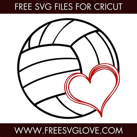 Volleyball Heart Svg Free Svg Love