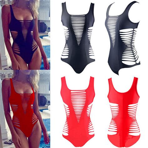 Womens Cutout Extreme Sexy Swimwear High Waist One Piece Swimsuit Mesh