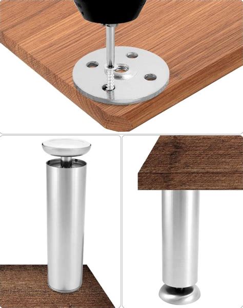 4st Verstelbare Meubelpoten 20 Cm 10 Mm Verstelbaar Rvs Draagvermogen