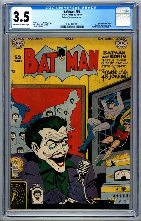 Comicsvalue Batman 55 CGC 3 5 Joker 1949 DC GA Auction Details