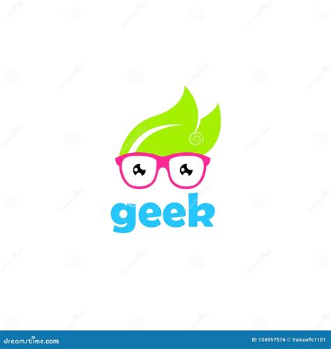 Geek Logo Vector Template Geek Logo Character Stock Illustration