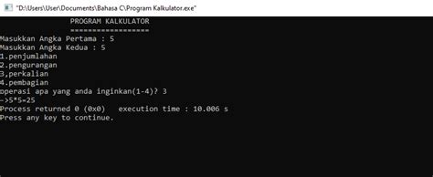 Membuat Program Kalkulator Sederhana Bahasa C Dutormasi Dunia Tutorial