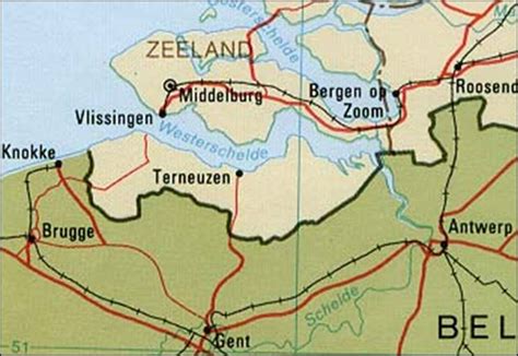 Zeeuws Vlaanderen Kaart Kaart Zeeuws Vlaanderen Vakantie Zeeland