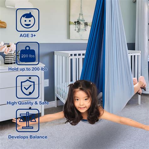 Ciouper Columpio sensorial para niños con colgador giratorio de 360