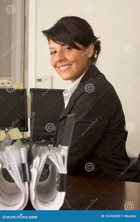 Friendly Executive Assistant Woman Business Suit Stock Image Image Of Cheerful Grace 16743283