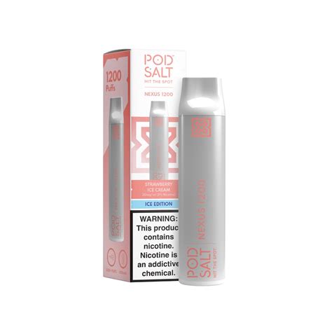 Pod Salt Nexus 1200 Strawberry Ice Cream Disposable 20mg Ml Podsalt