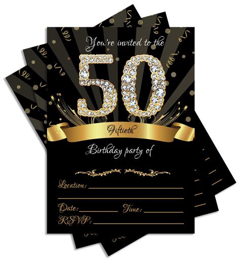 50th Birthday Invitation For A Woman Formal Dress Cocktail Atelier