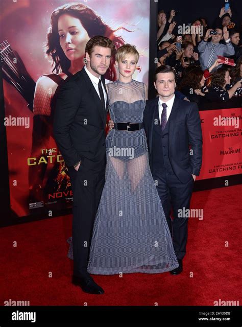 Liam Hemsworth Jennifer Lawrence Josh Hutcherson Attending The Hunger