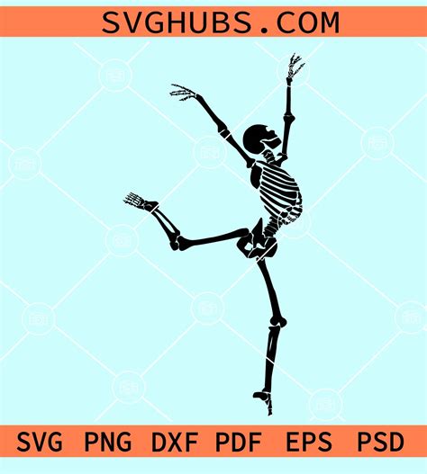 Dancing skeleton clipart svg, Skeleton Svg, Halloween svg, Skeleton ...