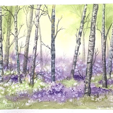 Pin By Megha Mittal On Flower Drawing Watercolor Landscape Paintings