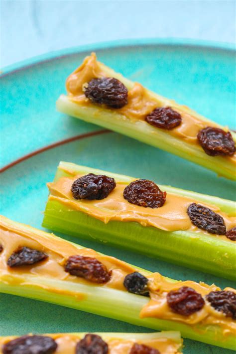 Ants on a Log + Variations - Easy Snack Recipe - HealthyHappyLife.com