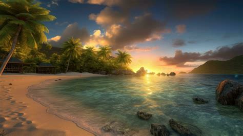 Tropical island background. Illustration 23635979 Stock Photo at Vecteezy