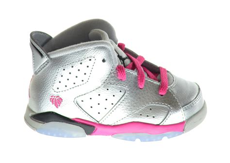 Jordan 6 Retro (BT) Baby Toddlers Shoes Metallic Silver/Vivid Pink ...