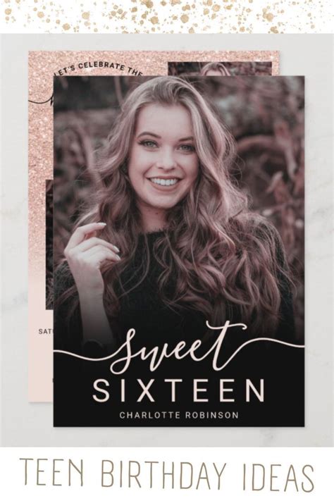 Rose Gold Glitter Pink Ombre Photos Sweet Invitation Zazzle