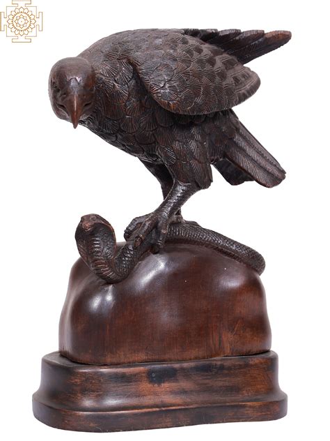 9" Eagle Preying on Snake | Exotic India Art