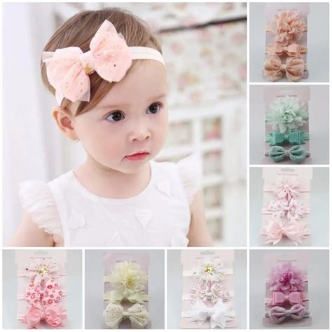 3pcs Baby Girl Elastic Flower Headband Rubber Children Baby Nice Hair