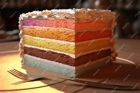 Premium AI Image | Cake Slice of Cake Slice Birthday Cake Layer Cake