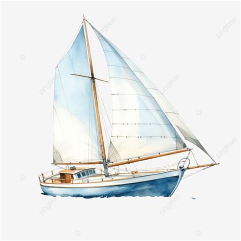 Watercolor Painting Of A Sailboat, Sailboat, Watercolor, Sea PNG Transparent Image and Clipart ...