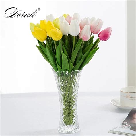 Mini PU tulipán flores Real toque Artificial pequeños tulipanes ramo