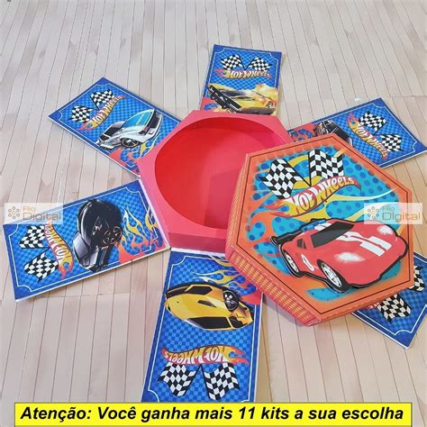Arquivo Corte Caixa Explosão Hot Wheels Studio e pdf 868 Elo7