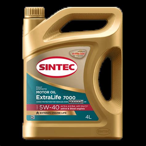 Моторное масло Sintec ExtraLife 7000 SAE 5W-40 ACEA A3/B4 API SN/CF ...