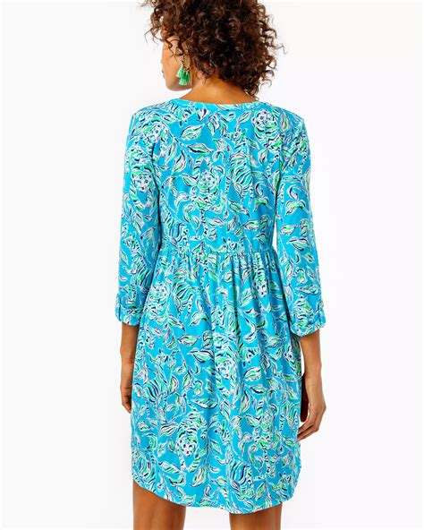 Lilly Pulitzer Loran Dress Turquoise Oasis Outta Line Fenwick Float Ors