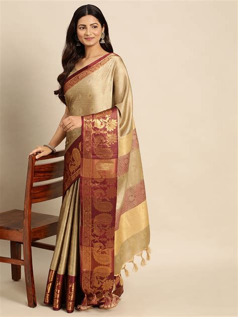 Womens Kanchipuram Soft Silk Saree With Blouse Piece Etsy Uk