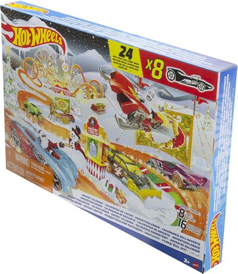 Calendario de Adviento de Hot Wheels autos de juguete con temática navideña y accesorios