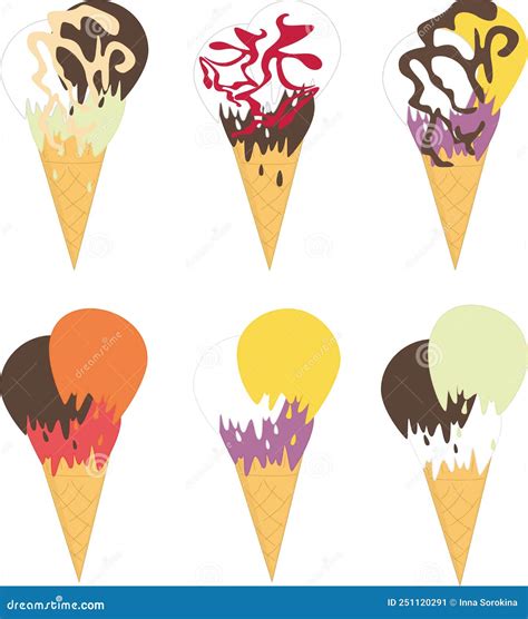 Ice Cream In A Waffle Cone Vector Illustration Stock Vector