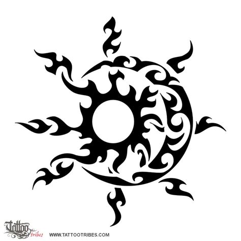 Sun-moon (Water and fire) sun moon original tribal tattoo design