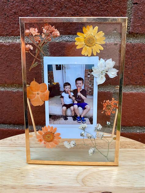 Pressed Flower Frame Polaroid Frame Anniversary Gift Etsy