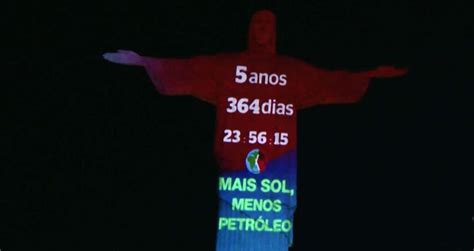 Projetado No Cristo Redentor Rel Gio Do Clima Alerta Sobre Mudan As No