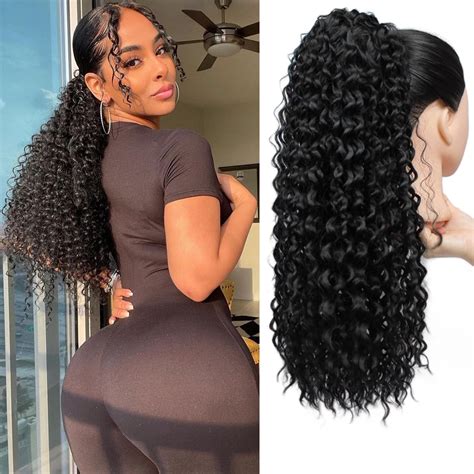 Amazon Ponytail Extension Curly Wavy Ponytail Ombre Purple