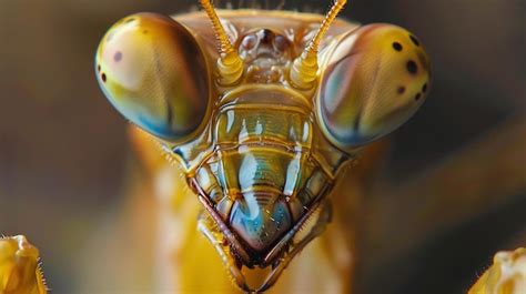 A Closeup Of A Praying Mantiss Face The Praying Mantis Is Looking At