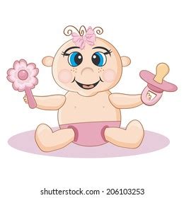 Vector Illustration Cute Naked Lying Down Stock Vector Royalty Free Shutterstock