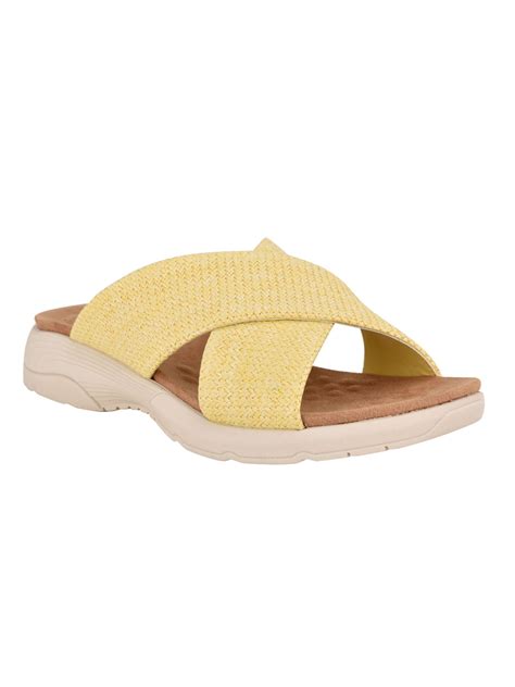 Easy Spirit Womens Yellow Arch Support Comfort Taite Round Toe Wedge