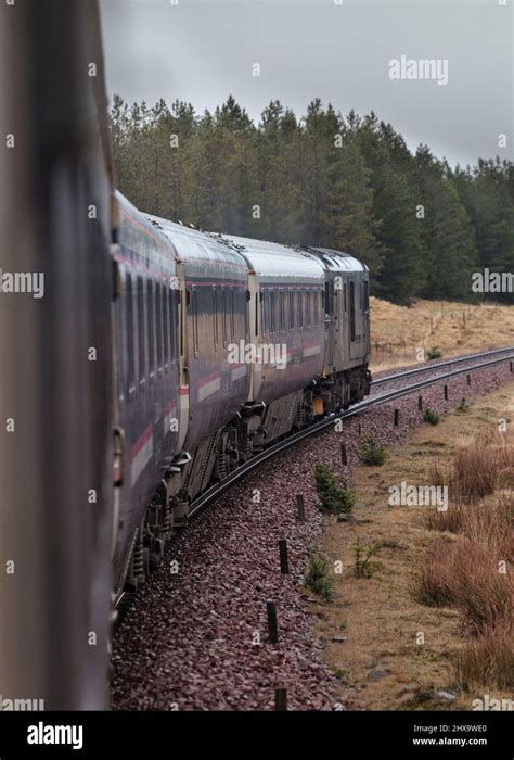 View From The London Euston To Fort William Caledonian Sleeper Train As It Approaches Rannoch On