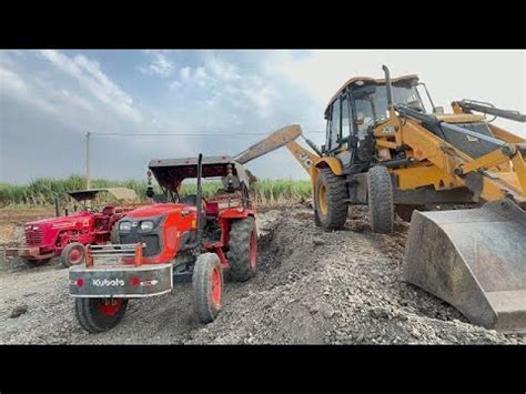 Kubota Sonalika Loading Mud Jcb Dx Bull Backhoe Loader Stuck